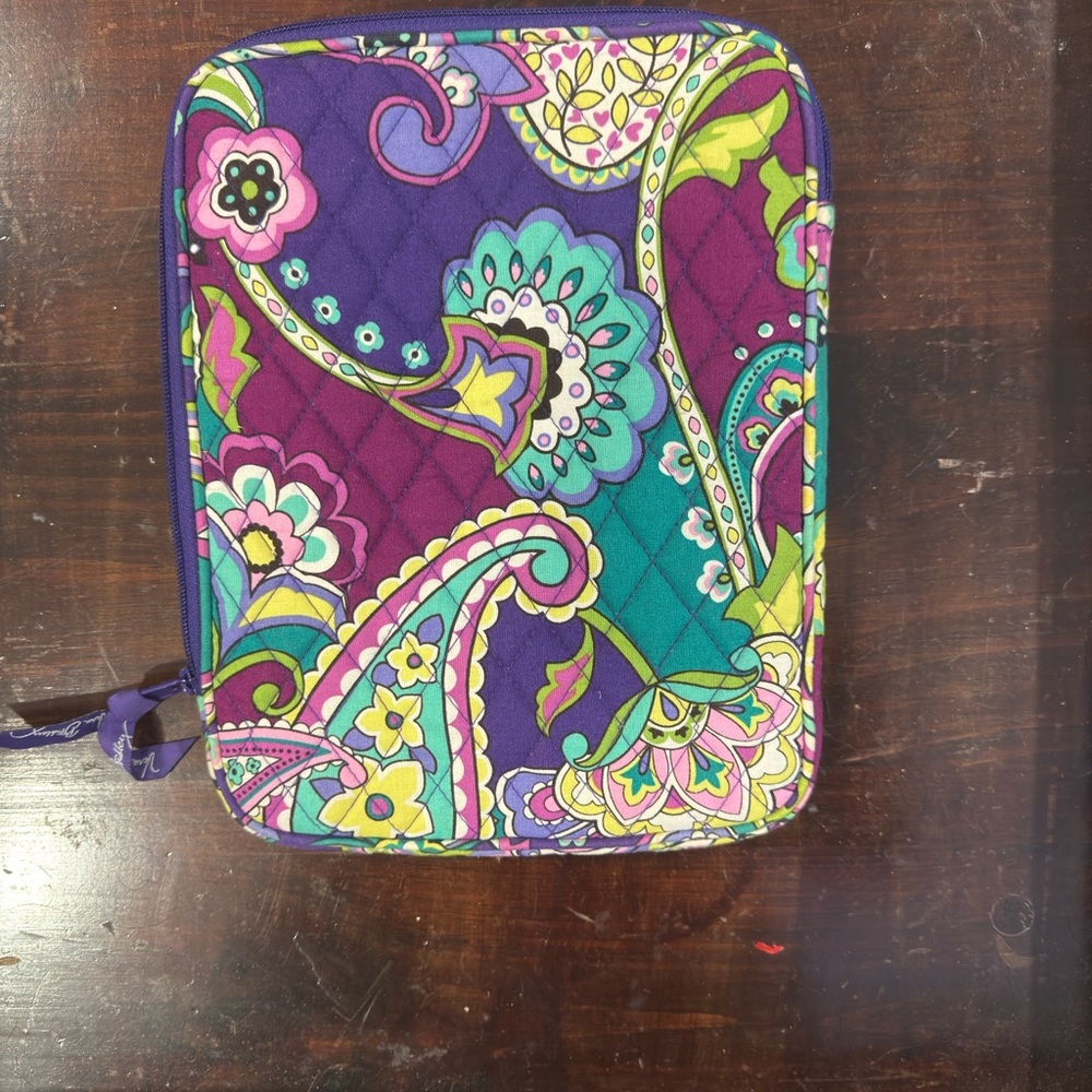 Vera Bradley Quilted Paisley E-Reader Sleeve in Purple Teal Multi
